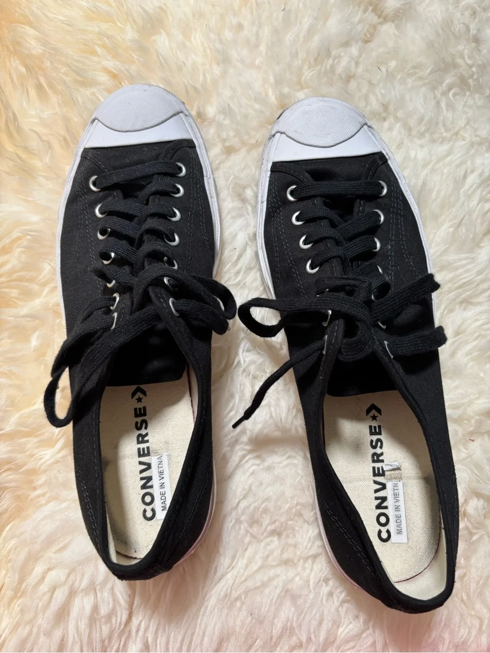 Converse Black and White Low-Top Canvas Sneakers - Picture 2 of 7